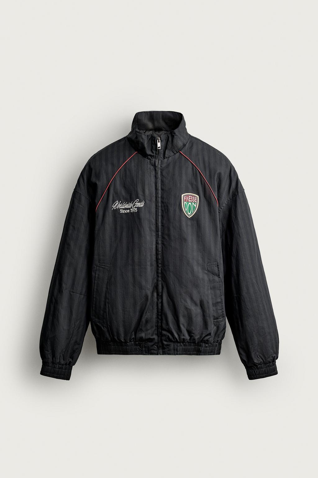 STRIPED PATCHES PADDED JACKET