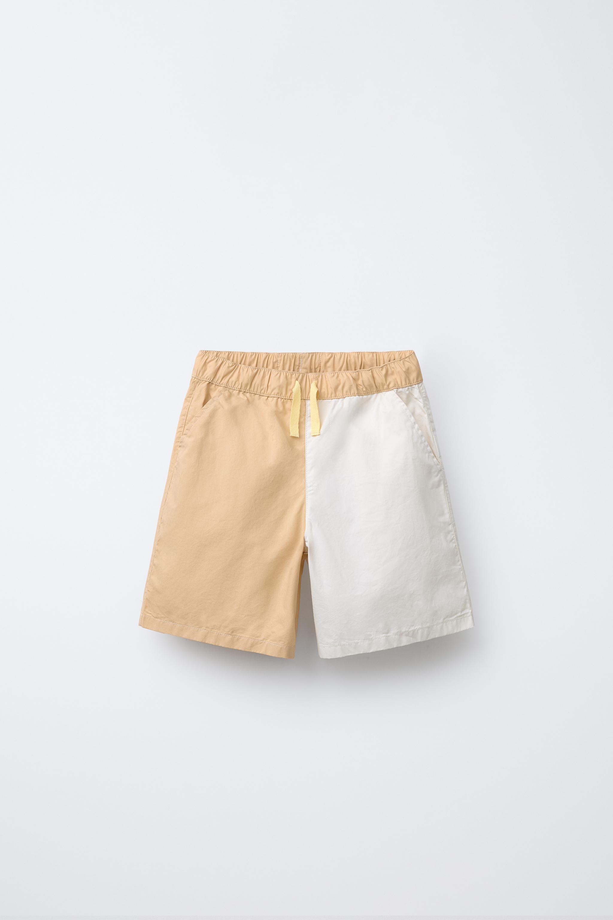 パッチワークバミューダパンツ - ライトベージュ | ZARA Japan