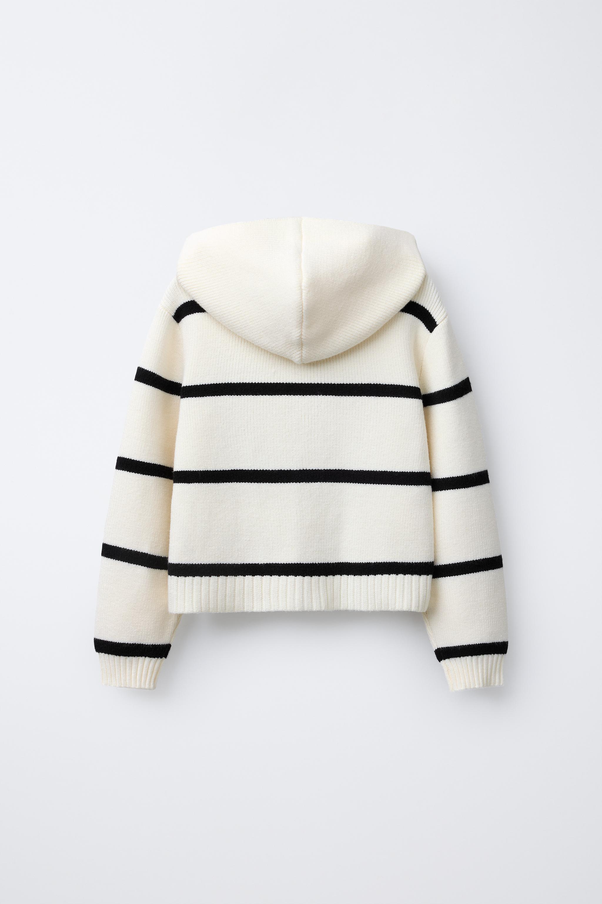 ZIP-UP KNIT CARDIGAN - striped | ZARA United States