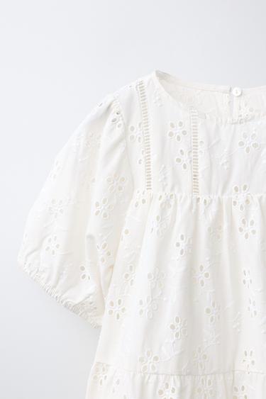 ROBE BRODÉE - Écru de Zara - Image 2