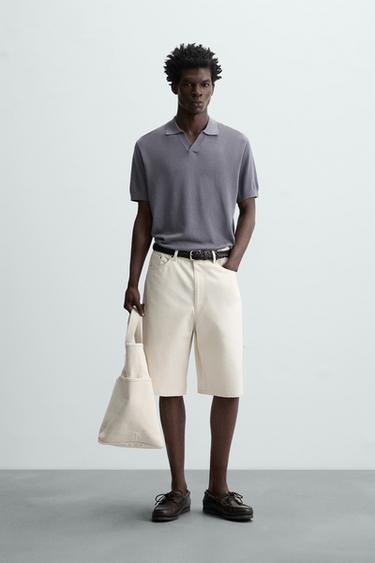 KNIT POLO SHIRT - Grey / Blue by Zara - Image 0