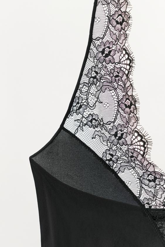 BODY HALTER DENTELLE - Noir de Zara - Image 6