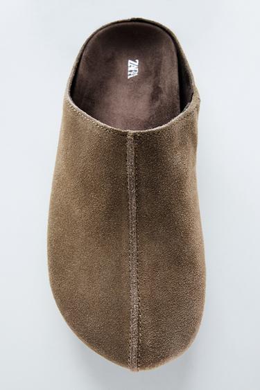 ТУФЛИ-МЮЛИ ИЗ СПИЛКА — Серо-коричневый от Zara