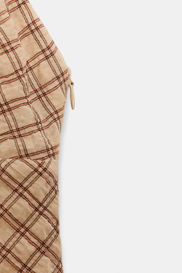 ROBE COURTE À CARREAUX ET DENTELLE - 089 de Zara - Image 10