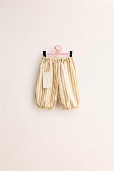 ZARA TIMELESS — БРЮКИ BAGGY ИЗ ТВИЛА В ПОЛОСКУ — ГОРЧИЧНЫЙ от Zara