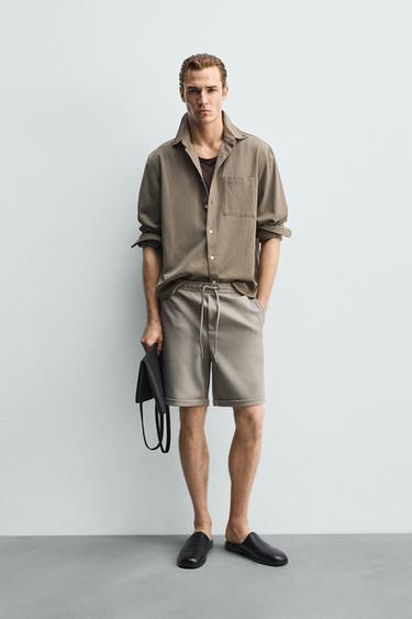 BERMUDA REGULAR FIT CONFORT - Khaki claro de Zara