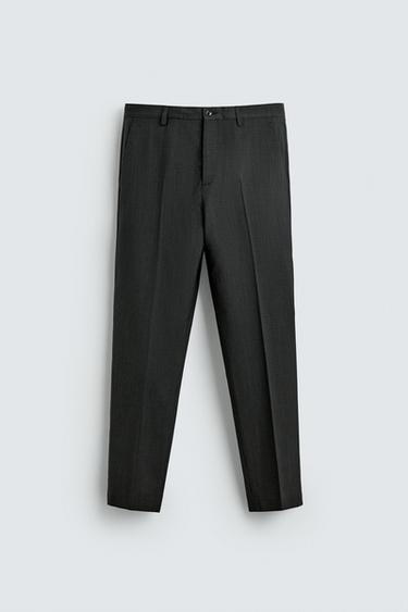 CHECK SUIT TROUSERS - Brown-Blue by Zara