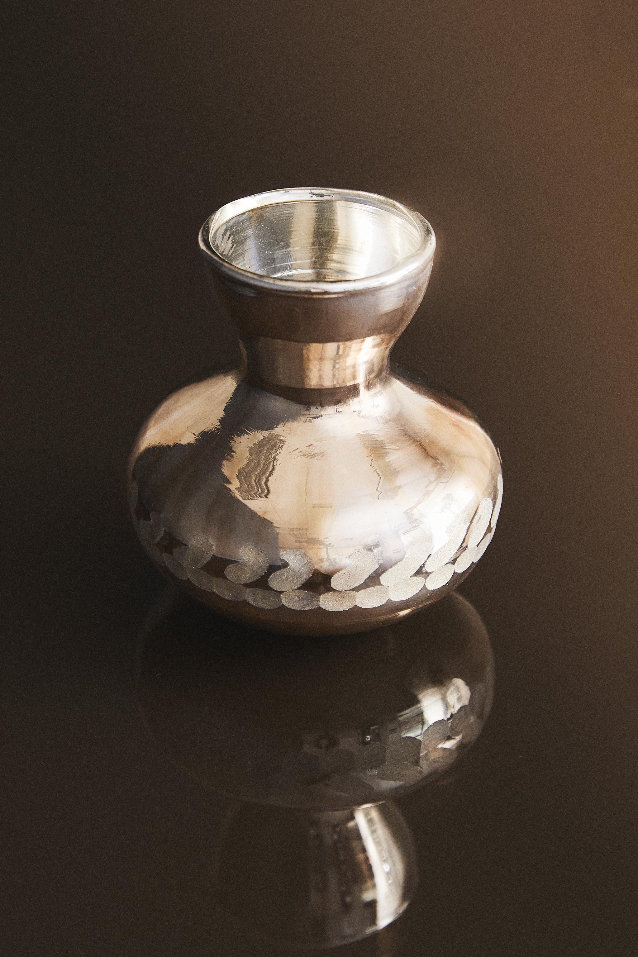 ANTIQUE GLASS CHRISTMAS MINI VASE