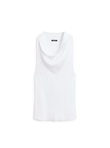 Top en coton à encolure drapée - blanc de Zara