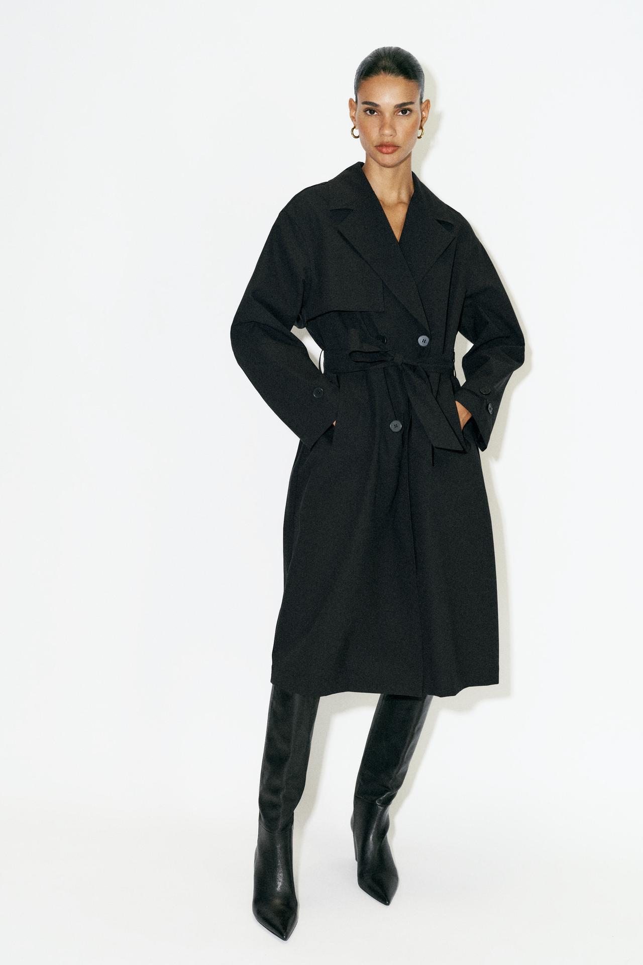 WATER-REPELLENT WINDBREAKER TRENCH COAT WITH BELT