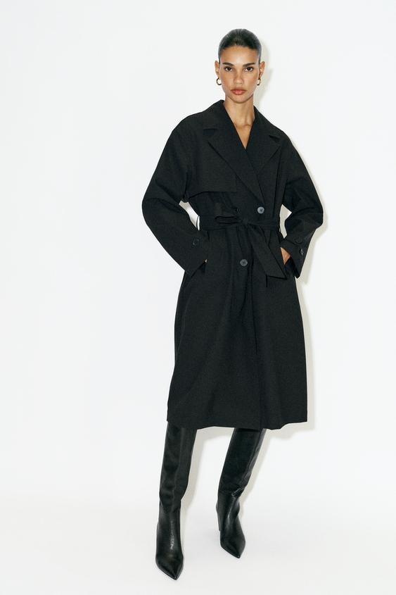 TRENCH CEINTURE DÉPERLANT COUPE-VENT - Noir de Zara - Image 0