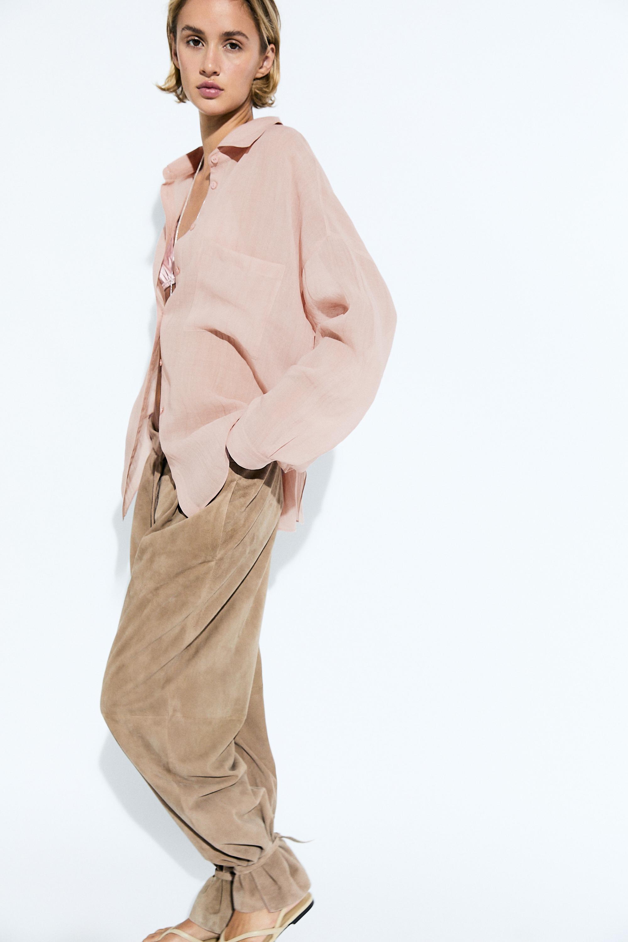 Chemise fluide à poche en ramie