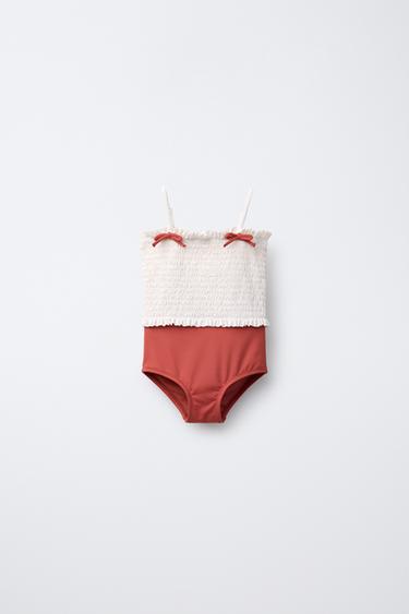 Zara 2-6 YEARS/ SWIMSUIT ELASTIC BOWS - Terracotta - Image 0