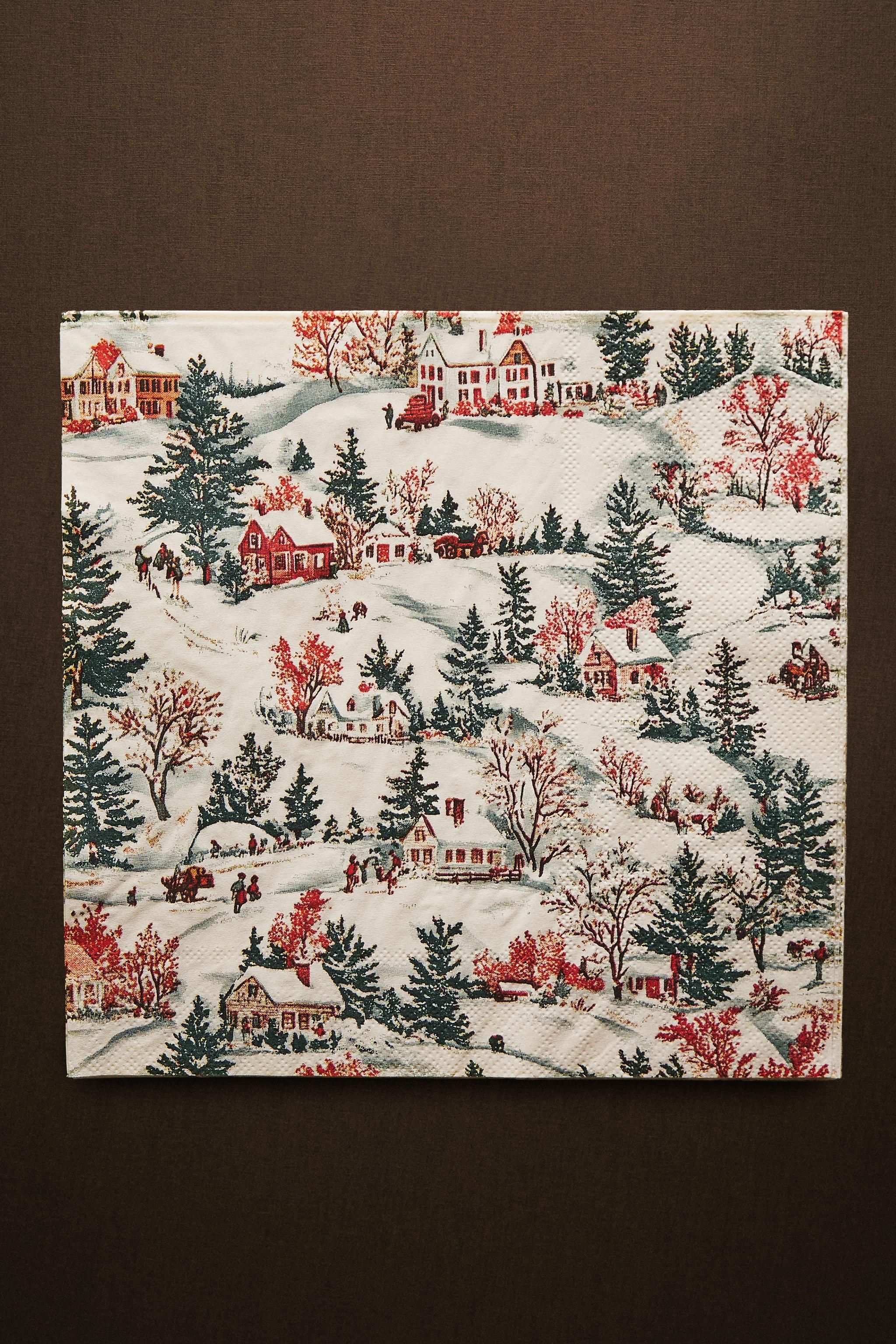 SET OF CHRISTMAS VILLAGE PAPER NAPKINS (SET OF 20)