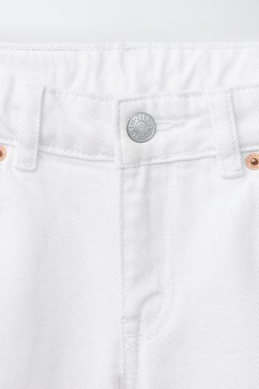 RIPPED STRAIGHT DENIM BERMUDA SHORTS - White by Zara - Image 2