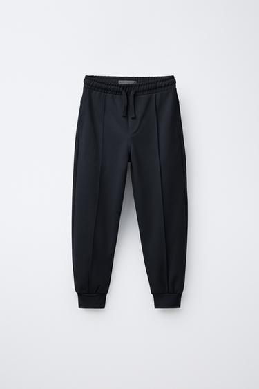 Zara BASIC PLUSH JOGGING PANTS - Blue / Gray