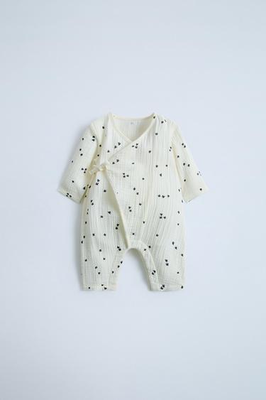 LONG CREPE KIMONO WITH TIED BOWS - Ecru by Zara - Image 0