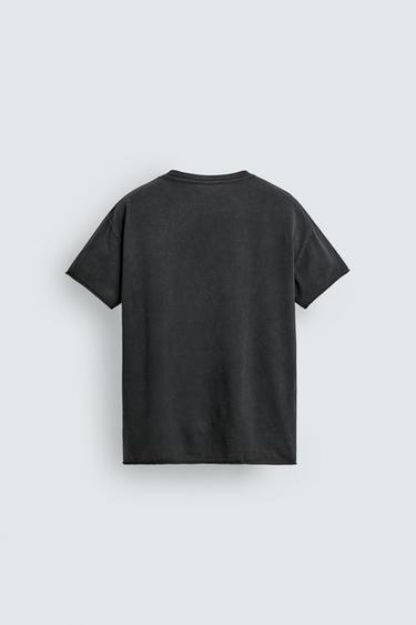 T-SHIRT RELAXED FIT IMPRIMÉ DÉLAVÉ - Noir de Zara - Image 6