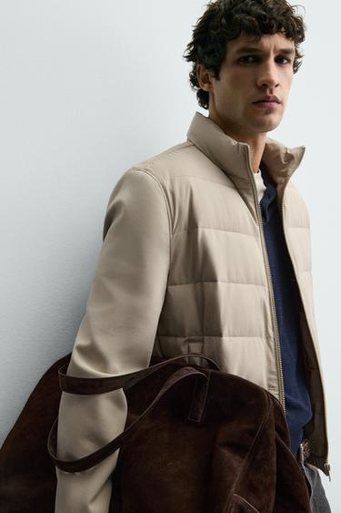 VESTE REMBOURRÉE EN MATIÈRES VARIÉES - Beige de Zara - Image 5