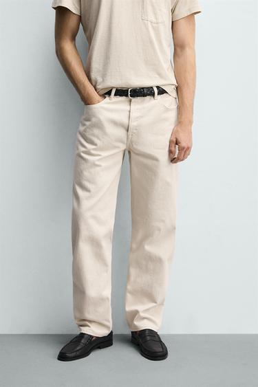 JEANS STRAIGHT FIT - Blanco roto de Zara