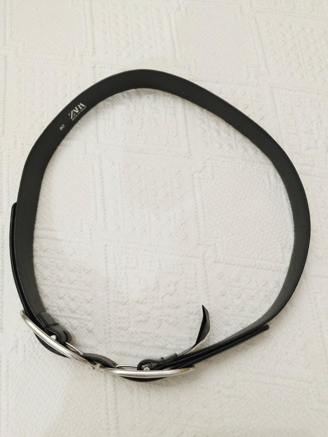 100% LEATHER BELT WITH DOUBLE BUCKLE - Image 5