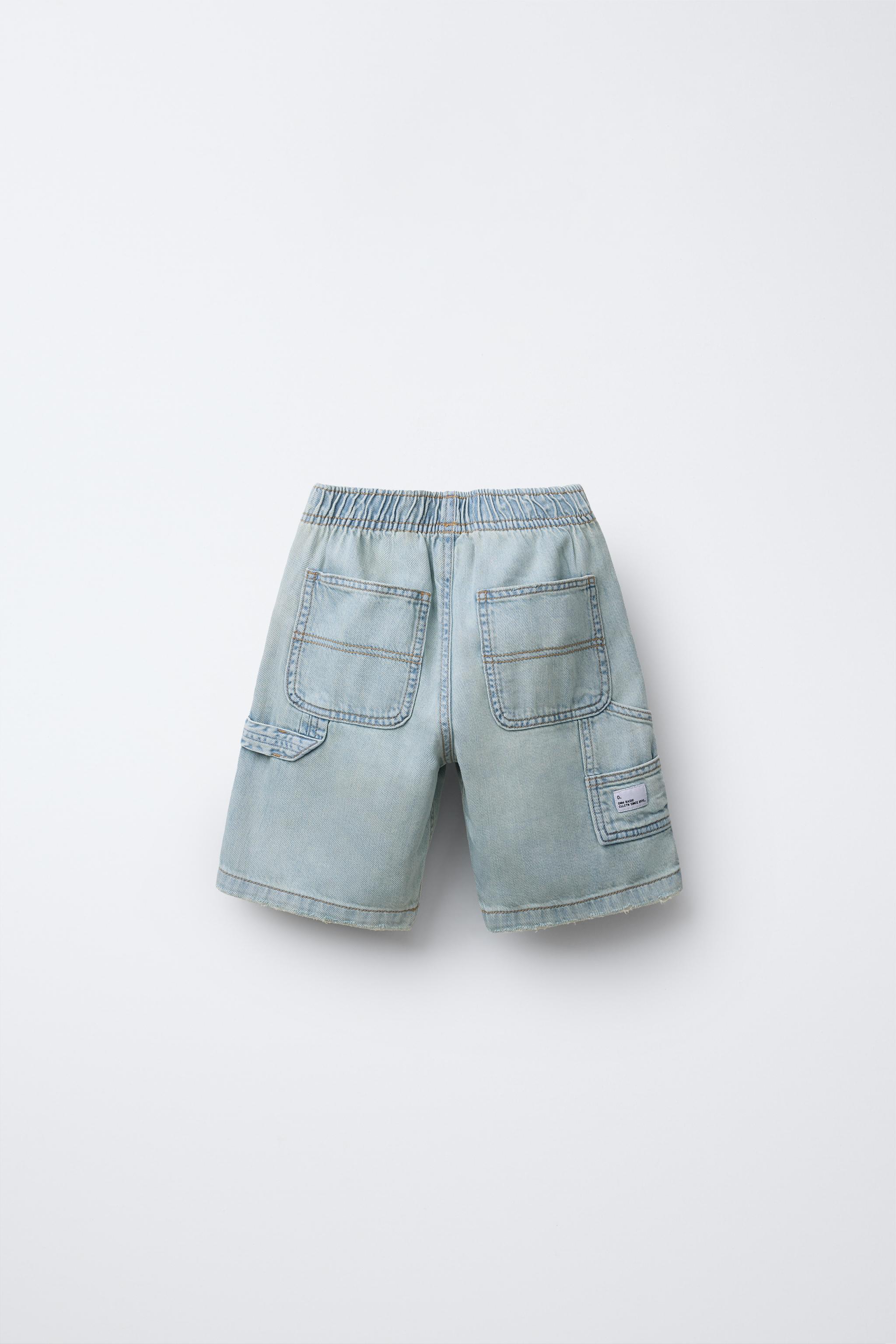 パンツ ZARA jorts DENIM JORTS WITH POCKETS - Light blue | ZARA United States