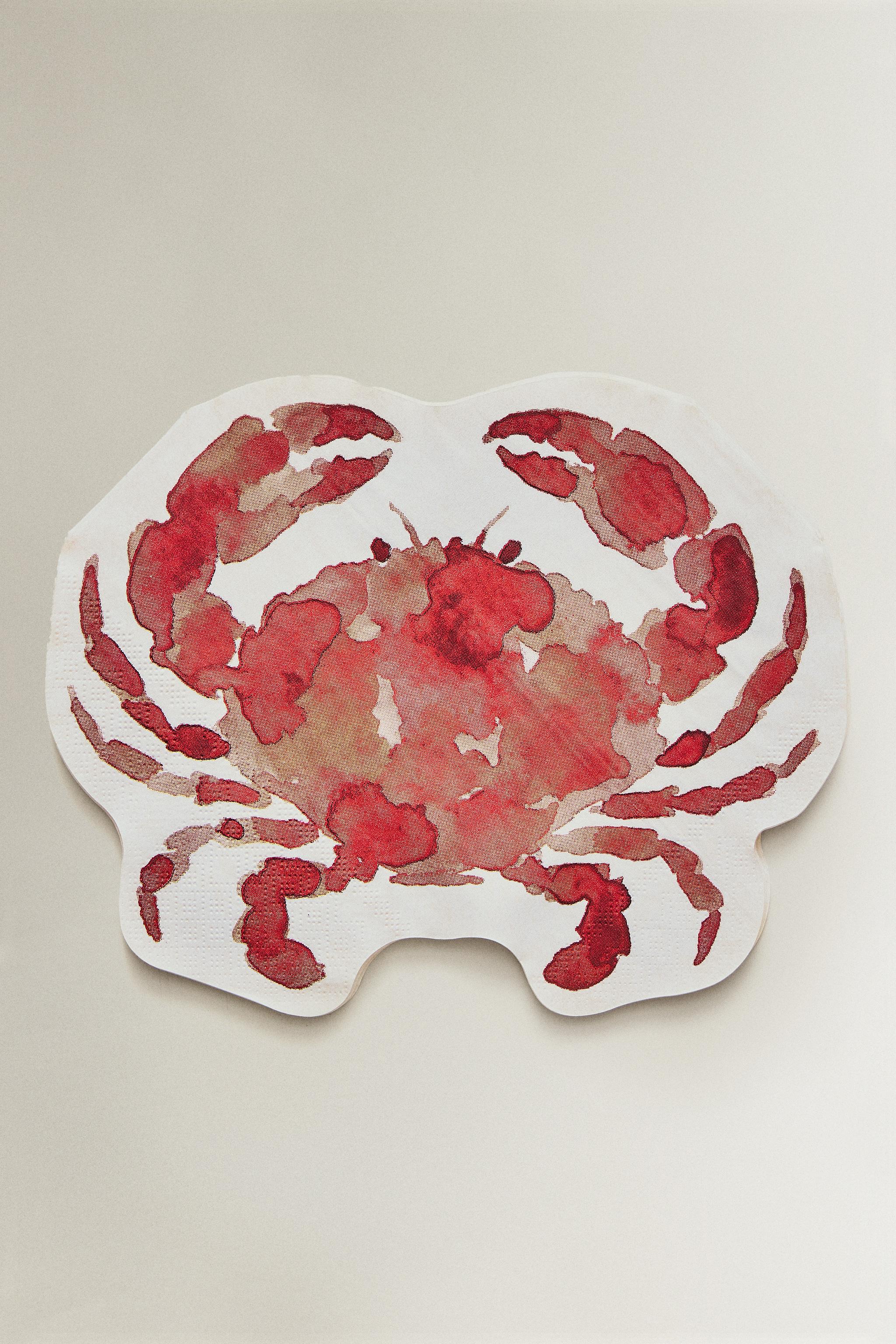 CRAB PAPER NAPKINS (PACK OF 20) — Orange