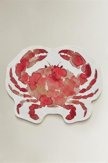 PACK OF CRAB PAPER NAPKINS (PACK OF 20) - Orange by Zara