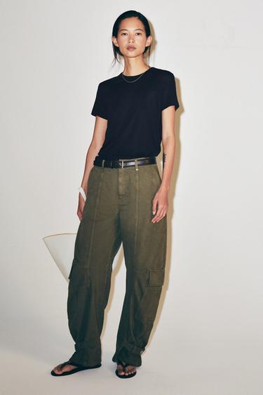 Zara SHORT SLEEVE T-SHIRT - Dark navy