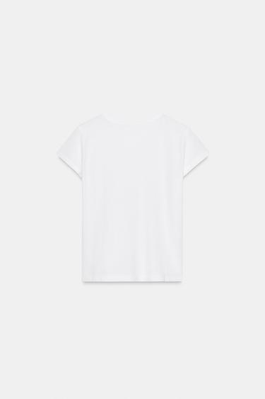 T-SHIRT DÉLAVÉ AVEC POCHE - Blanc de Zara - Image 7