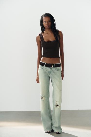 TOP STYLE CORSET STRETCH - Marron foncé de Zara - Image 0