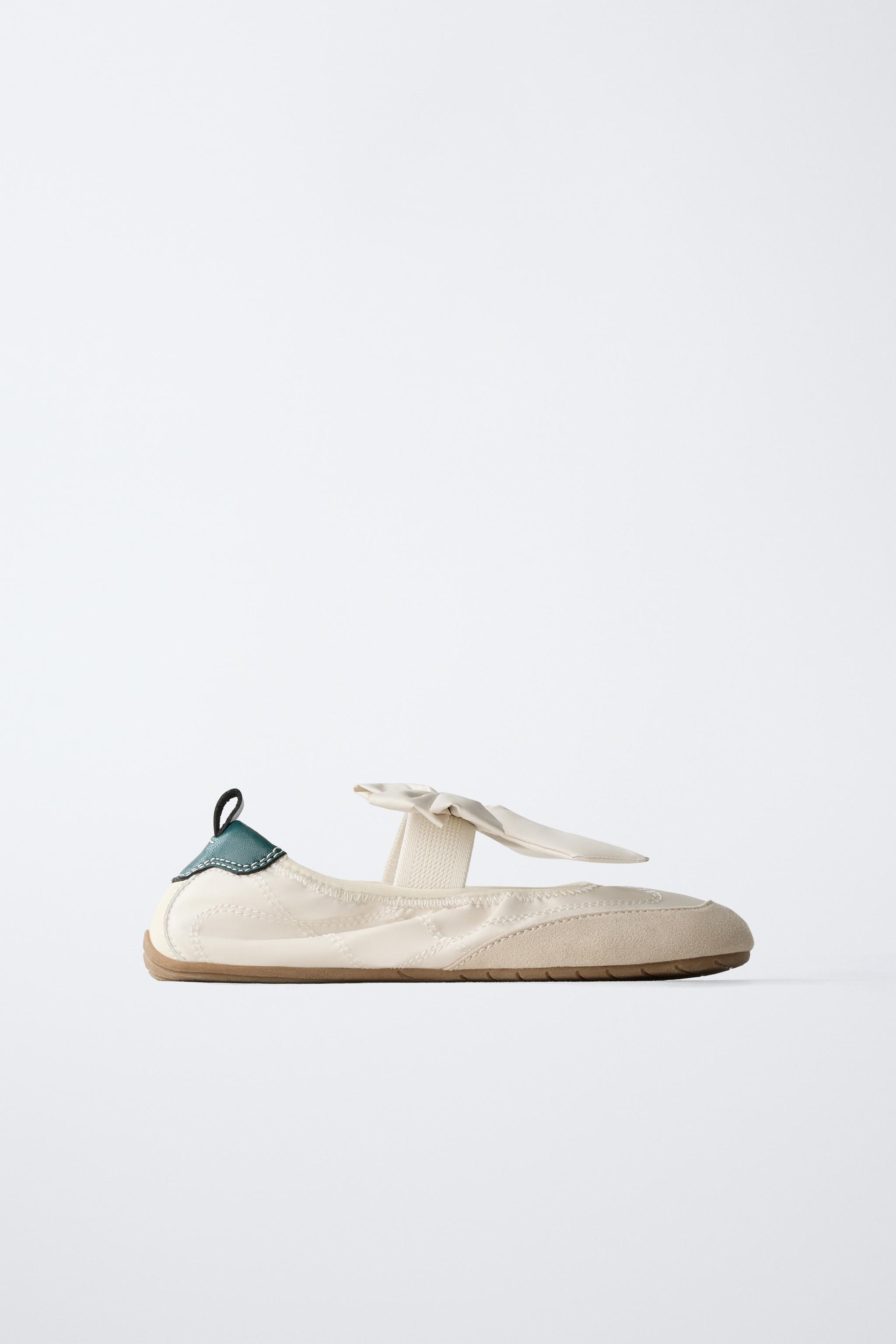 【 ZARA 】 sports ballerina flat shoes SPORTY BALLET FLATS - Pink | ZARA United States