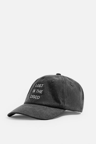 WASHED EMBROIDERY CAP - Black by Zara