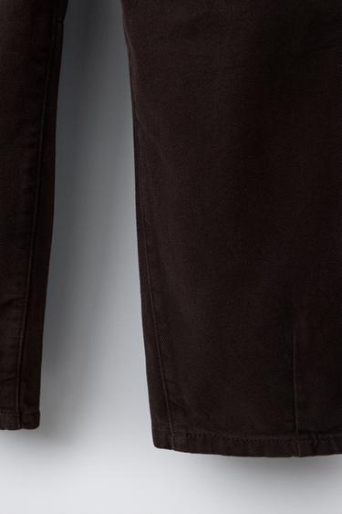 BARREL DENIM TROUSERS - Chocolate by Zara - Image 3
