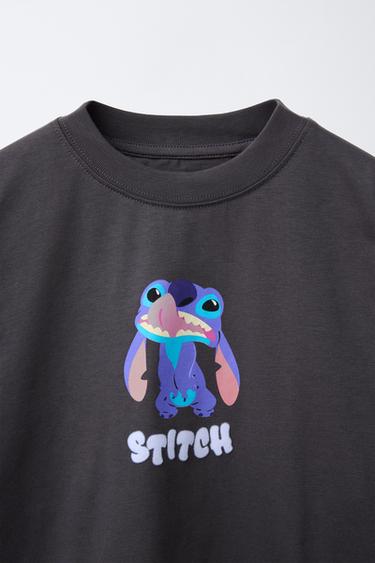 LILO & STITCH © DISNEY FLOCKED PRINT T-SHIRT - Dark anthracite by Zara - Image 2