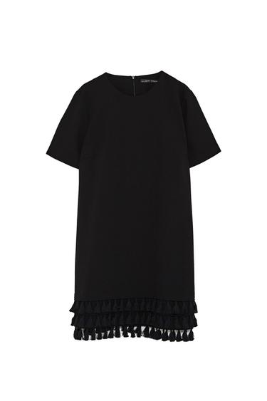 MINI DRESS WITH POMPOMS