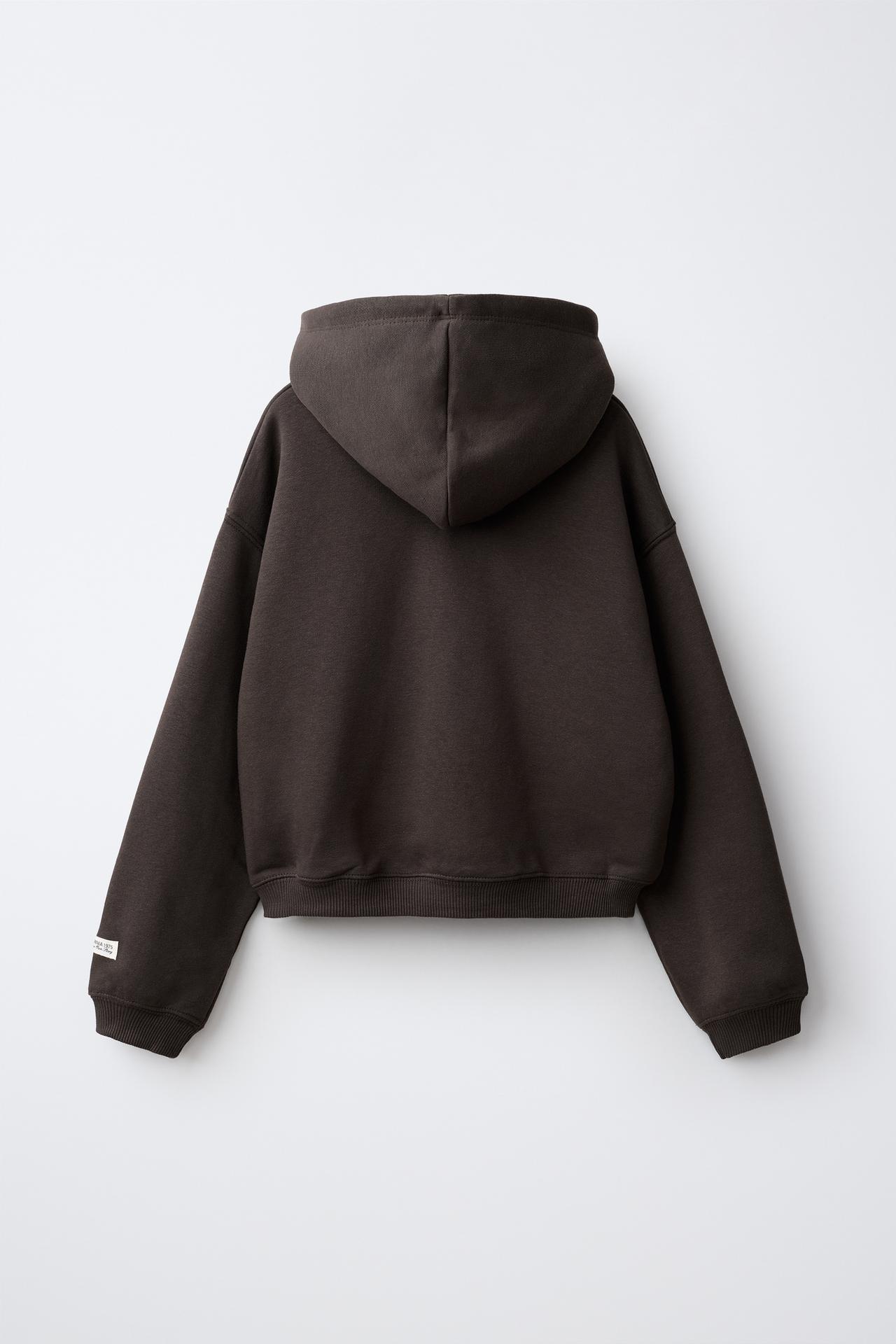 LABEL HOODIE — Brown