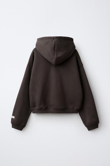 LABEL HOODIE — Brown 2