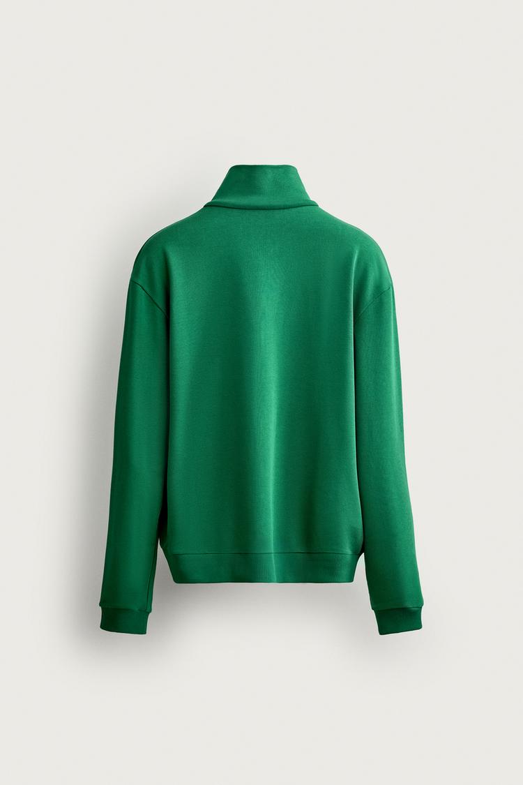 Sudadera de corte relajado con cremallera de contraste 7