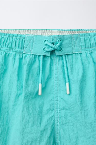 6-14 YEARS / CONTRAST HEM SWIM SHORTS - Turquoise by Zara - Image 2