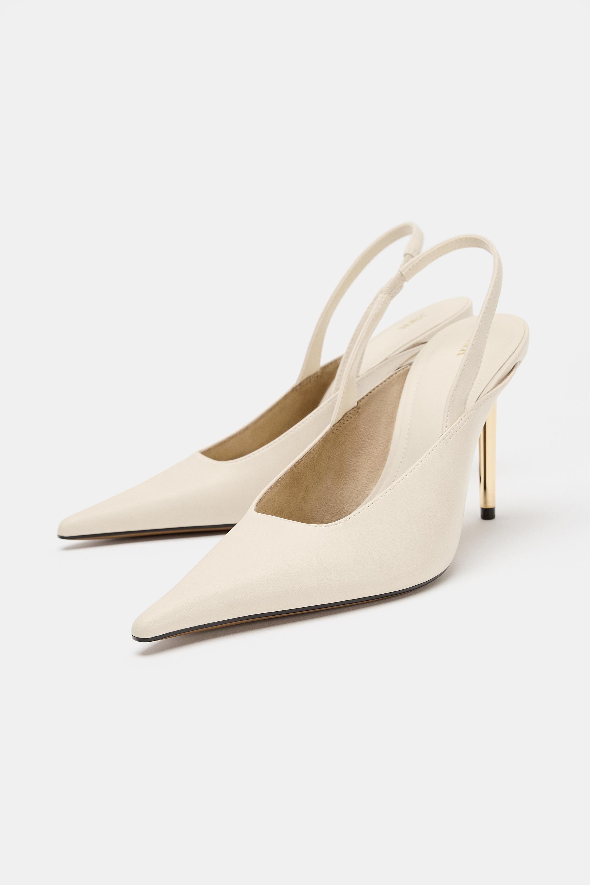 METALLIC SLINGBACK HEELS