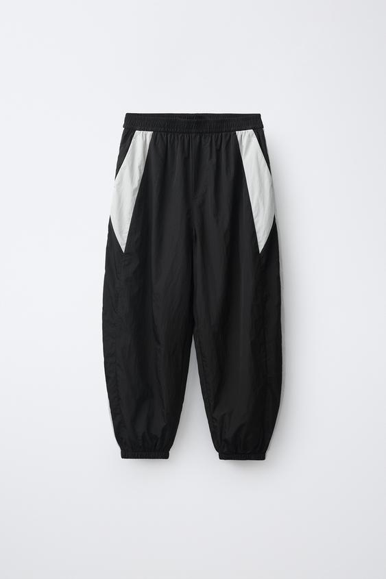 CONTRAST NYLON TROUSERS - Black by Zara - Image 0