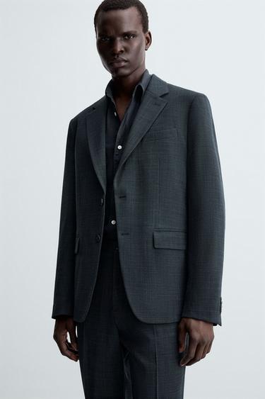 TEXTURED SUIT BLAZER - Blue / Indigo by Zara - Image 4