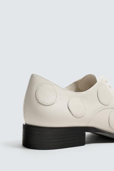 POLKA DOT LEATHER FLAT SHOES HARRY LAMBERT FOR ZARA x DISNEY - white by Zara - Image 3