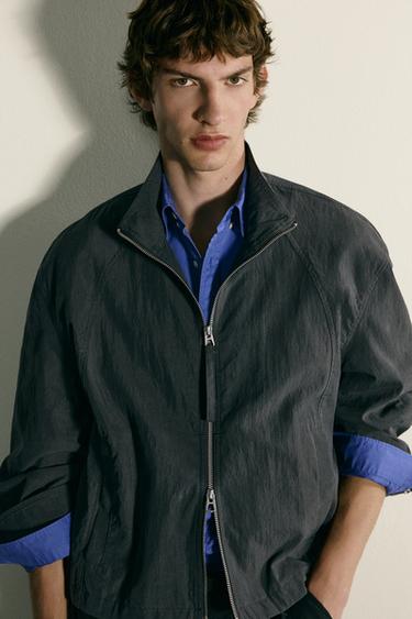 BLOUSON FLUIDE COUPE COURTE - Gris anthracite de Zara - Image 5
