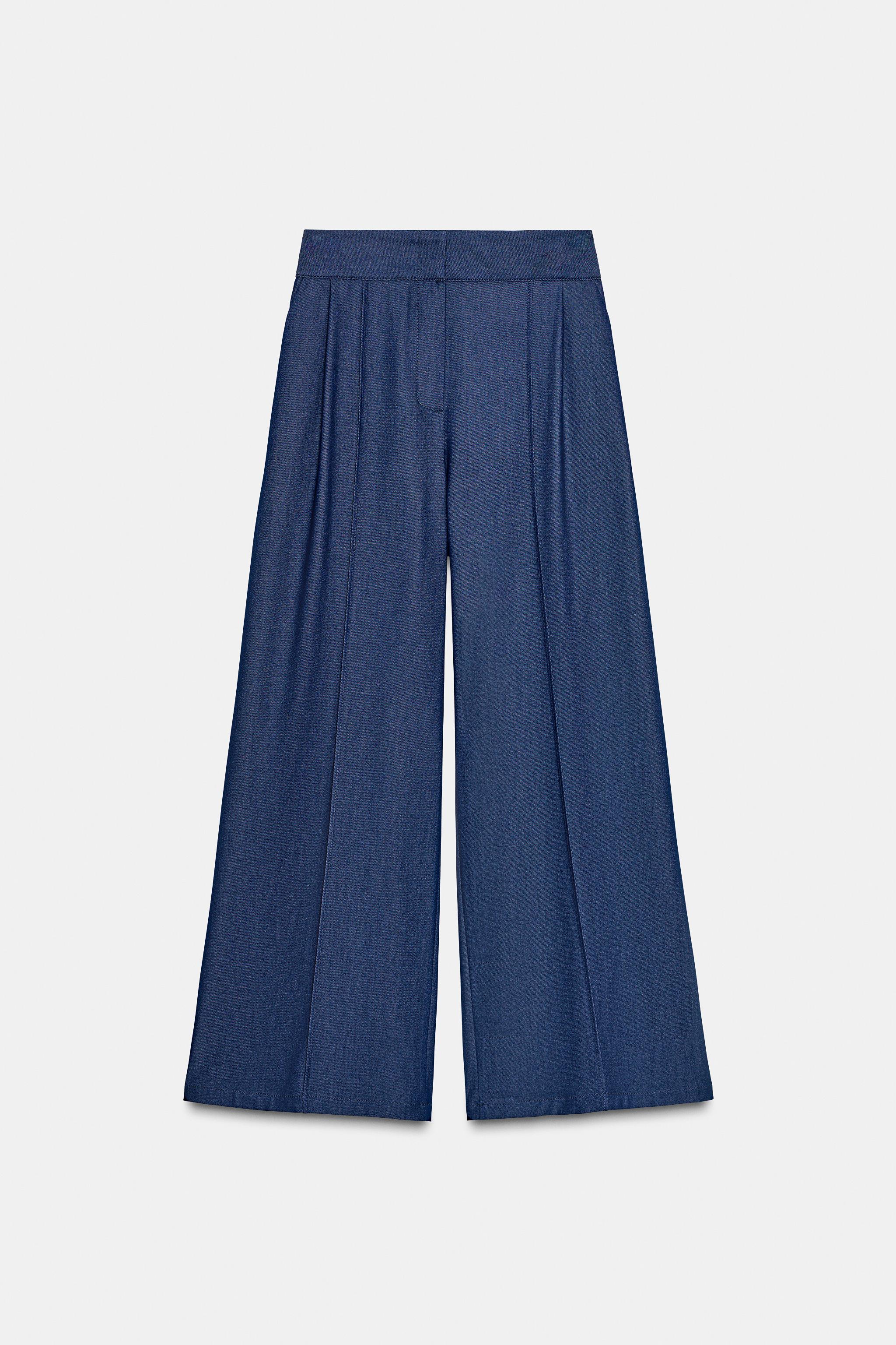 WIDE LEG PLEATED PANTS