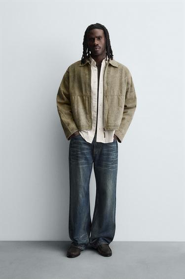 アブストラクトプリント柄ボクシーフィットジャケットプリント地Zaraのアブストラクトプリント柄ボクシーフィットジャケット - プリント地