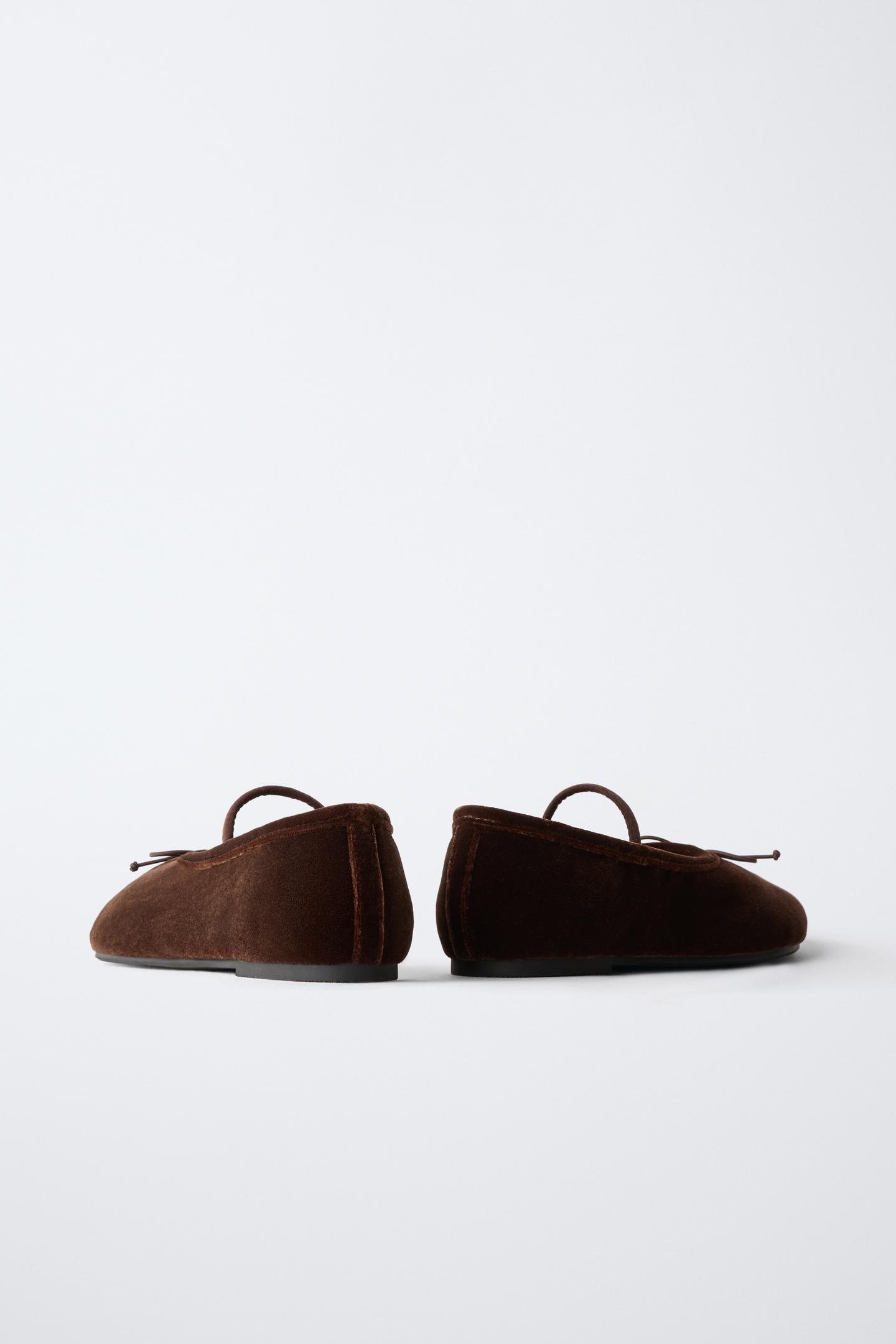 Детские балетки Zara Bow Ballet Flats, цвет: Коричневый — фото 6