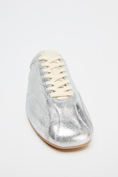 TENNIS EFFET MÉTALLISÉ - Argent de Zara - Image 3