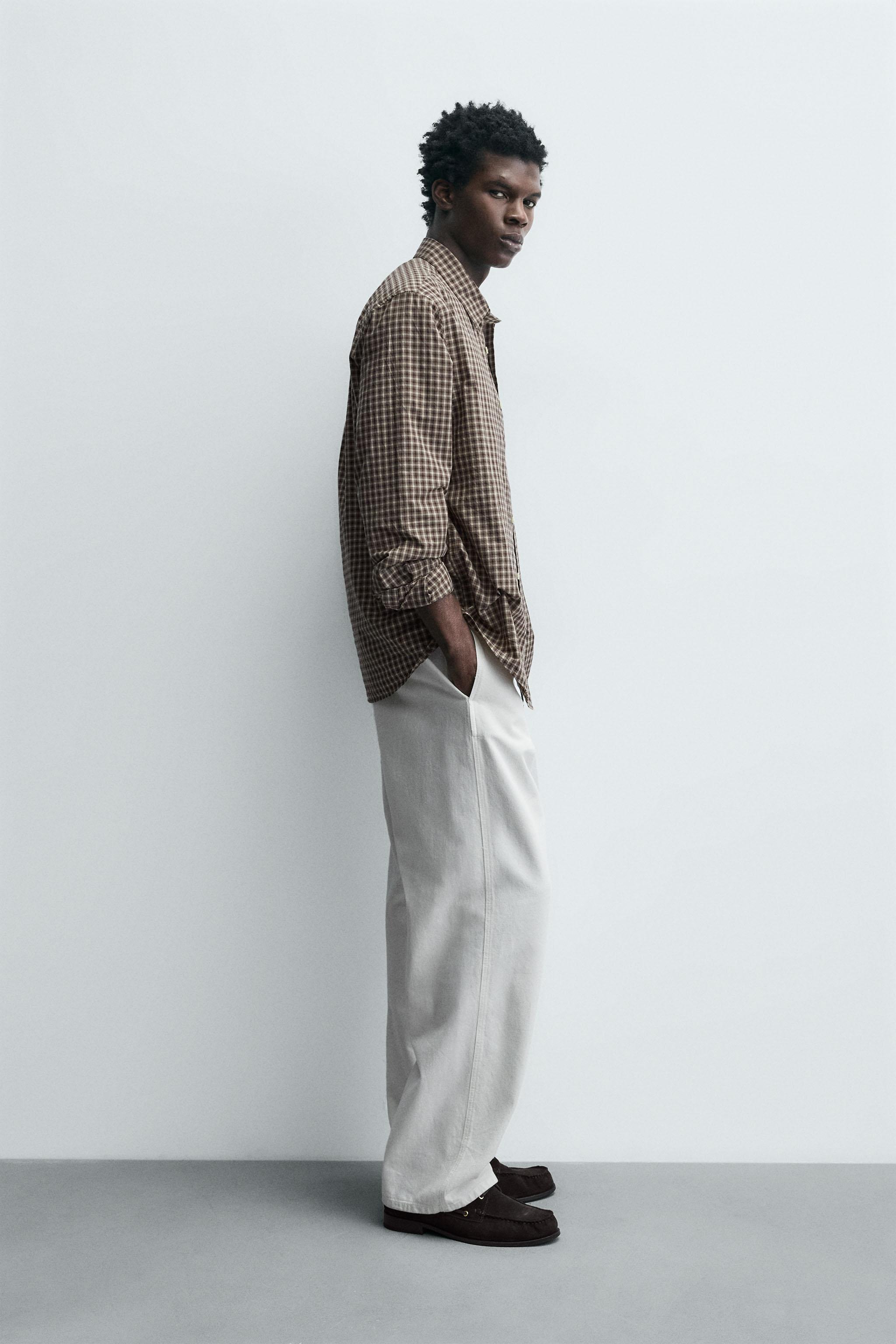 RELAXED FIT PLAID SHIRT